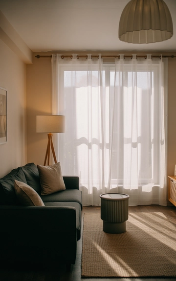 Airy curtains brightening the space