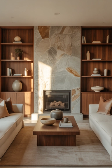 Allow the Fireplace Wall to Reflect the Room’s Overall Tone