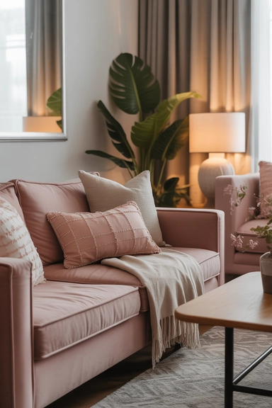 Pink Accents That Support a Calm, Lived-In Atmosphere
