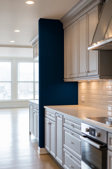 Navy Blue Walls Used Selectively for Depth