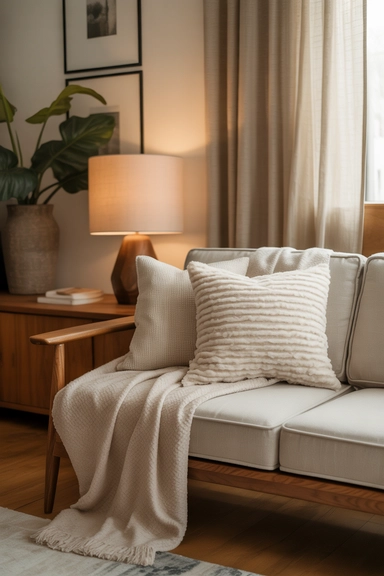 Thoughtful Layering With Throws and Pillows