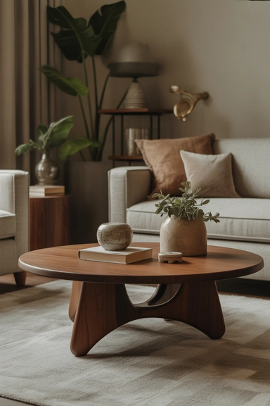 A Mid-Century Coffee Table as a Centerpiece