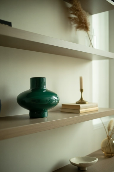 17. Avoid Overusing Statement Pieces on Shelves result