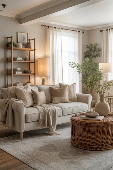 Cozy neutral layers that feel rich, not flat