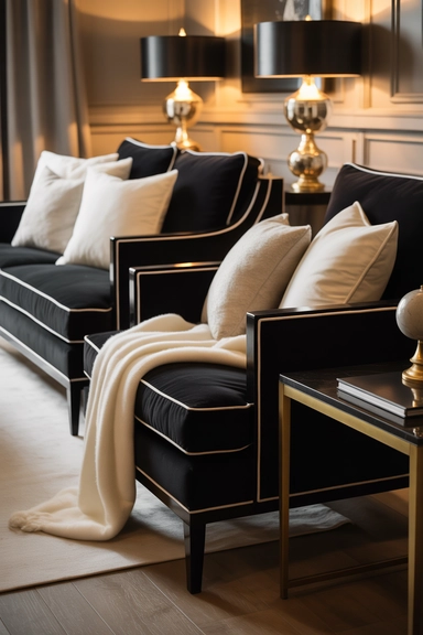 Pairing Black Furniture With Soft Upholstery