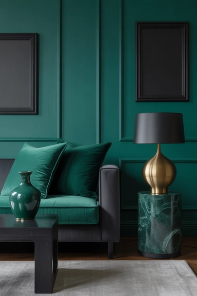 Pairing Emerald Green With Black for Depth