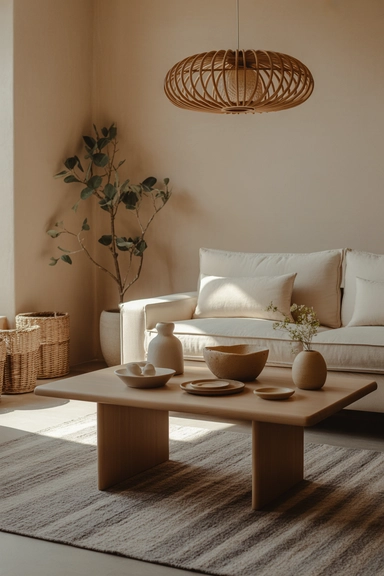 Japandi Living Room Design Ideas With Handmade Pieces