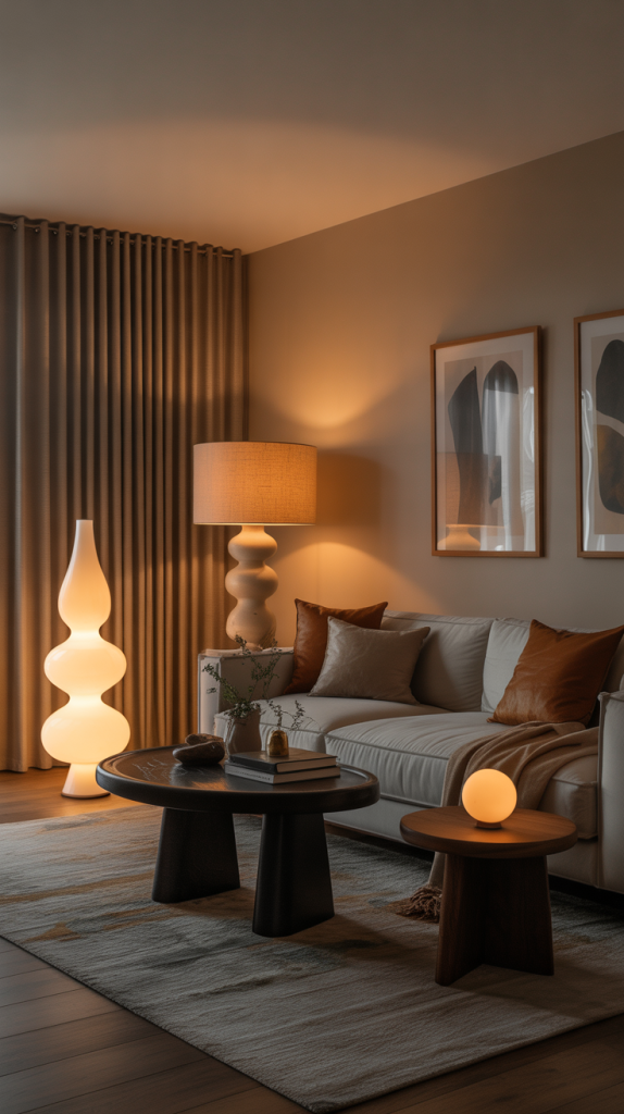 Use layered lighting to build warmth and mood