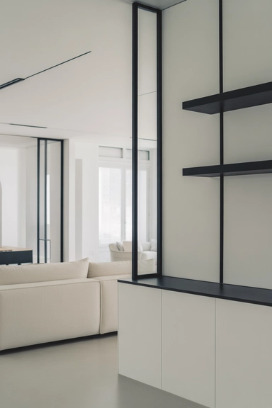 Using Black Accents to Frame the Space