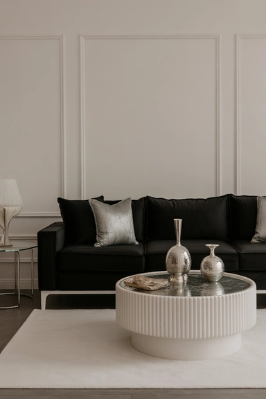 Glam Living Room Decor Ideas Built on High-Contrast Palettes