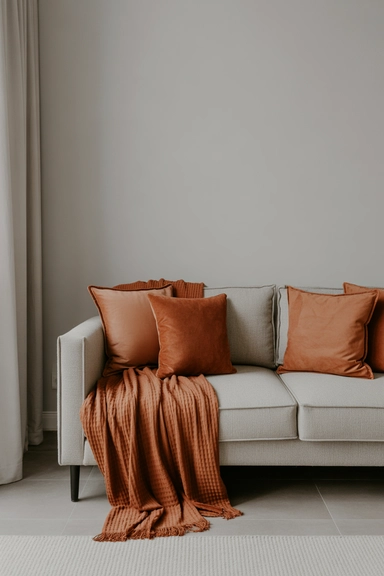 Grey and Burnt Orange Living Room Decor Ideas for Subtle Contrast