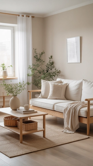 Use light wood furniture to reinforce Scandinavian warmth