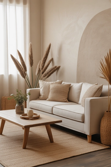 Natural textures that soften modern structure