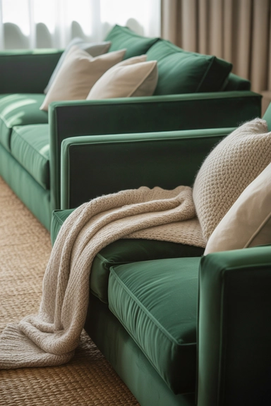 Balancing Emerald With Warm Neutrals in Textiles