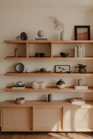 Floating Shelves That Highlight Minimal Displays