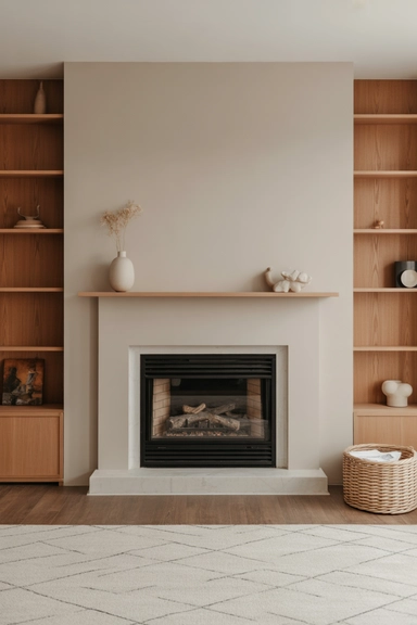 Let the Fireplace Wall Feel Anchored to the Floor