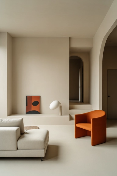 Orange Used With Restraint in Minimalist Interiors