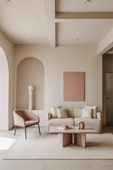 Pink Used With Restraint in Minimalist Interiors