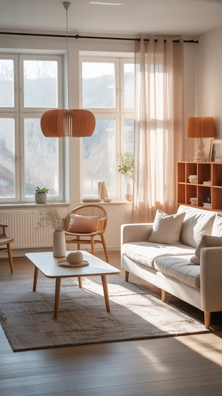 Let natural light shape the room’s warm minimal mood