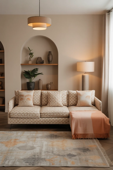 Orange in Patterned Textiles for Visual Interest