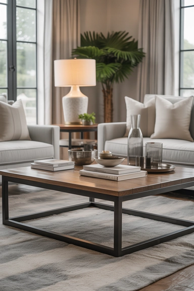 Transitional Living Room Decor Ideas Using Mixed Materials