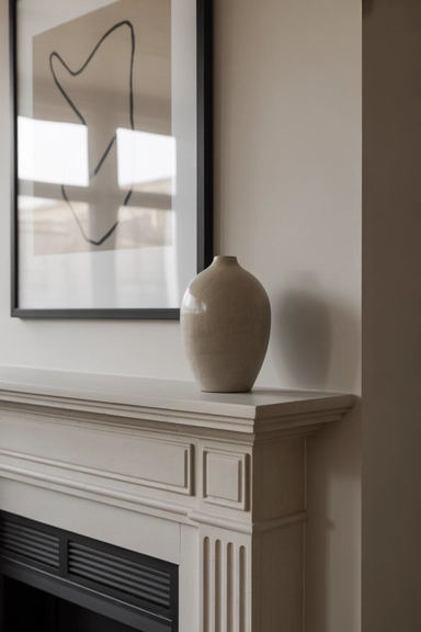 Mantel Styling Using Vases as Quiet Accents