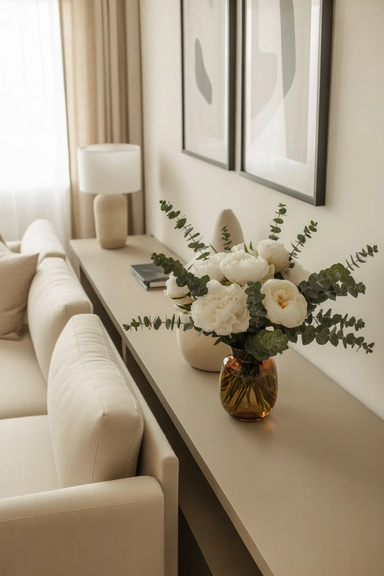 Flower Placement That Complements Furniture Lines