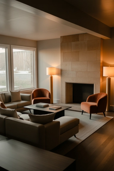 Solving an Off-Center Fireplace or TV Placement