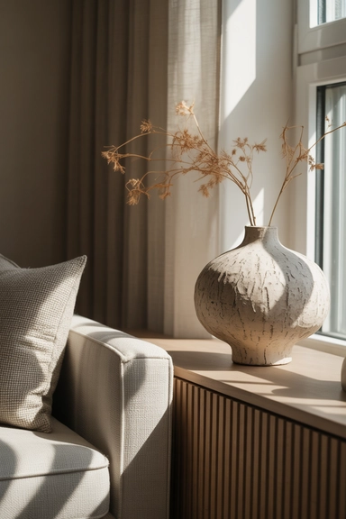 Using Neutral Ceramic Vases to Build Texture and Calm