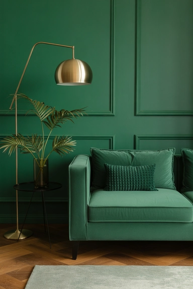 Balancing Emerald Green With Warm Metallic Accents
