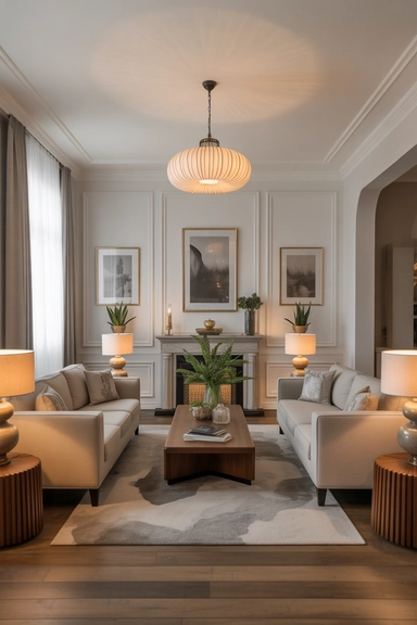 Glam Living Room Decor Ideas With Symmetry as a Control Tool