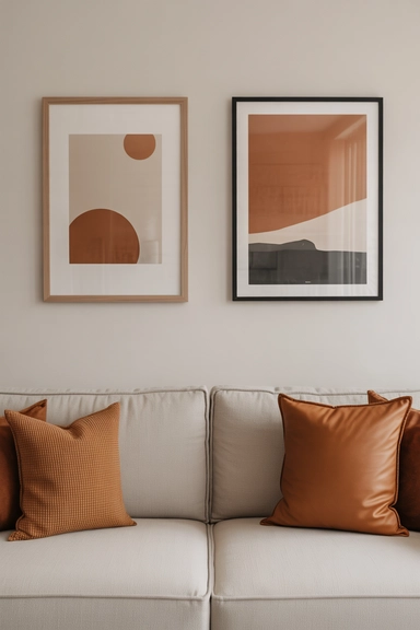 Orange Wall Art That Creates a Refined Focal Point