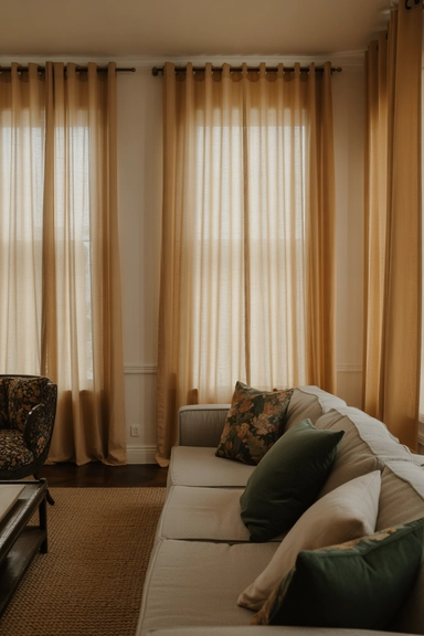 Curtains Used to Soften Walls and Sound