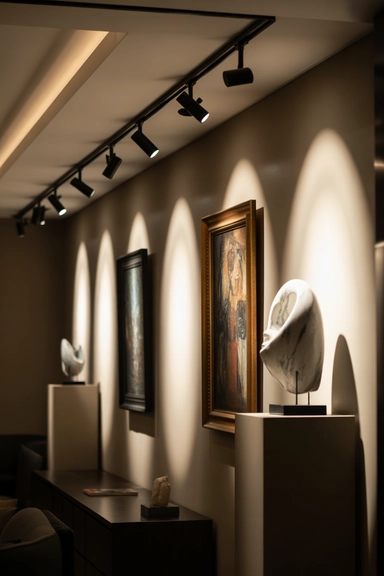 Lighting Positioned to Interact With Art