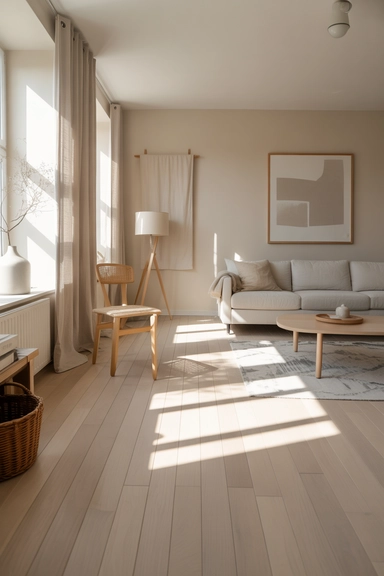 Pale Wood Floors That Brighten the Room