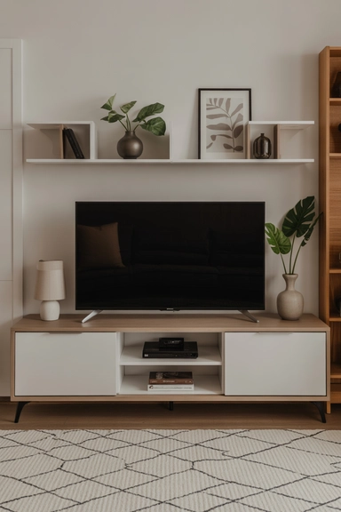 Align Decor With the Width of the TV Stand