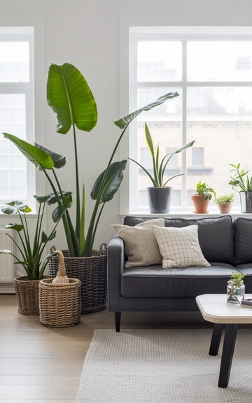 Greenery brightening the room