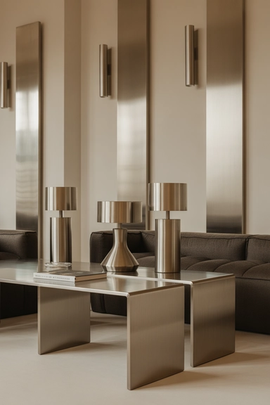 Metallic Accents Used With Spatial Discipline