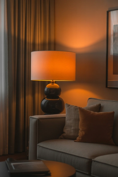 Orange Lighting Elements That Soften Evening Atmosphere