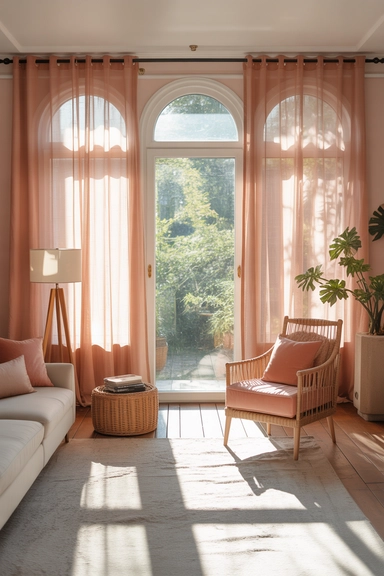 Pink Curtains That Soften Light in Both Styles