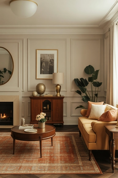 Traditional Decor Ideas in Burnt Orange for Living Rooms