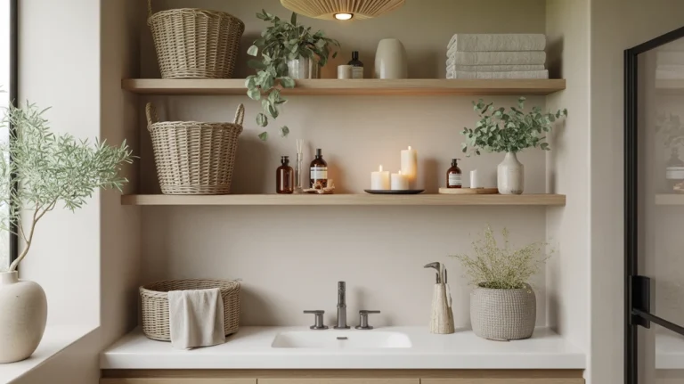 bathroom shelf decor ideas