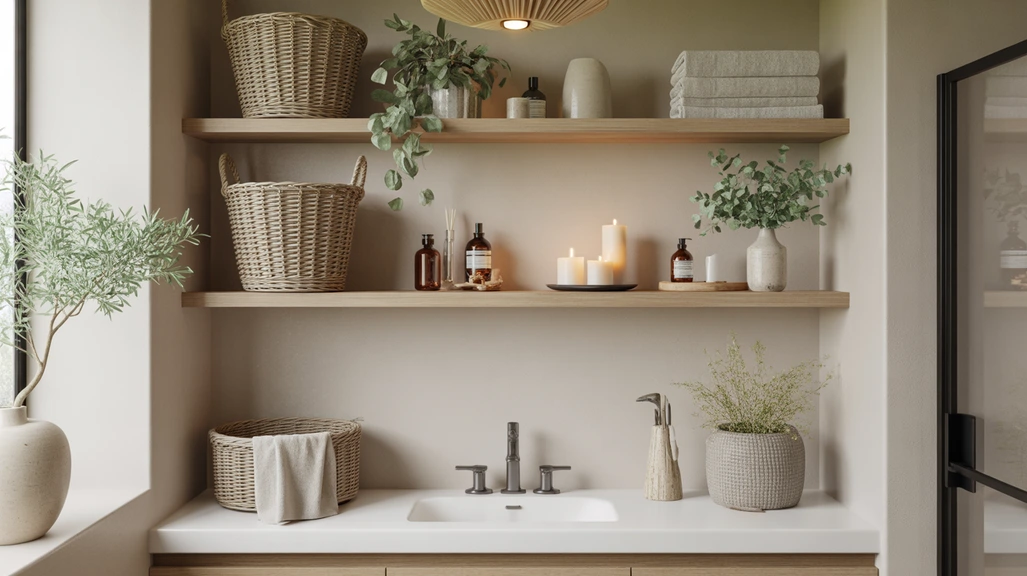 bathroom shelf decor ideas