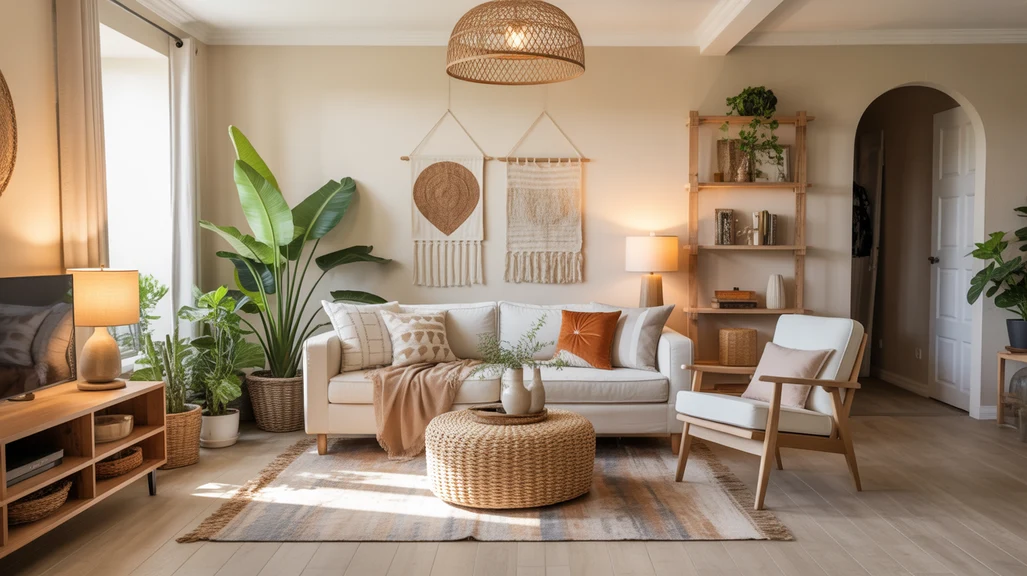 cozy boho chic living room decor