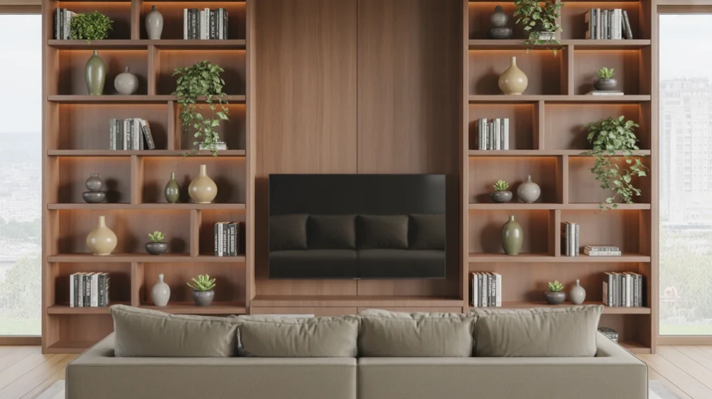 built-in shelf ideas for living room