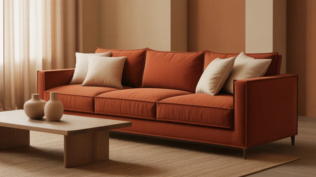 burnt orange living room decor ideas