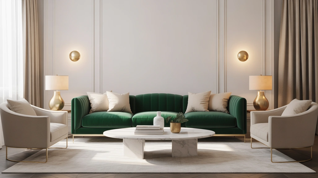 emerald green living room decor ideas