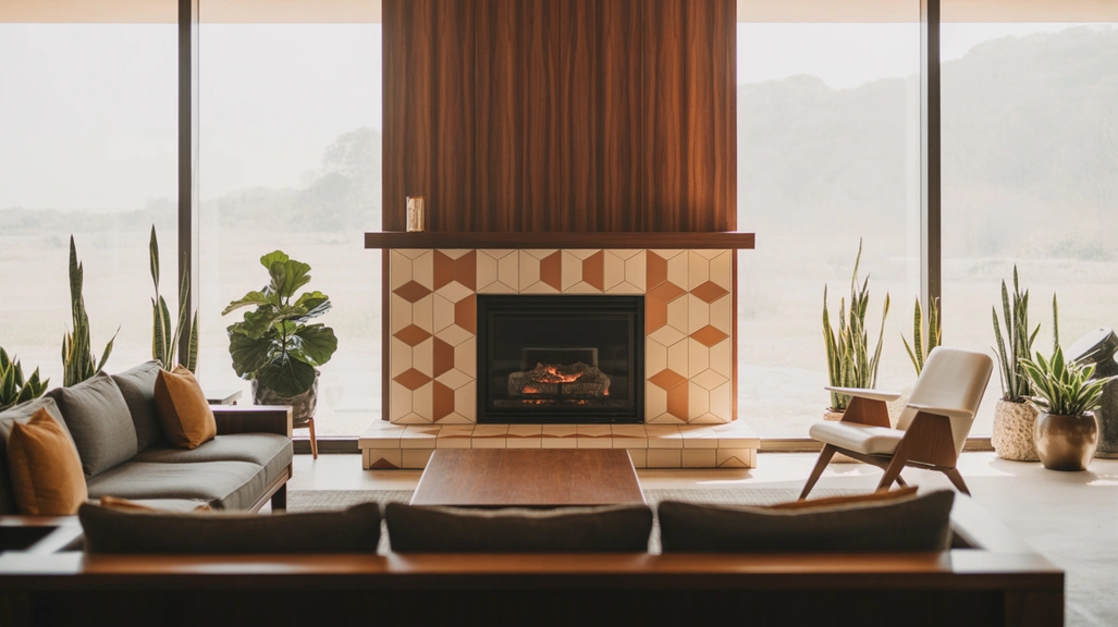 mid century modern fireplace makeover ideas