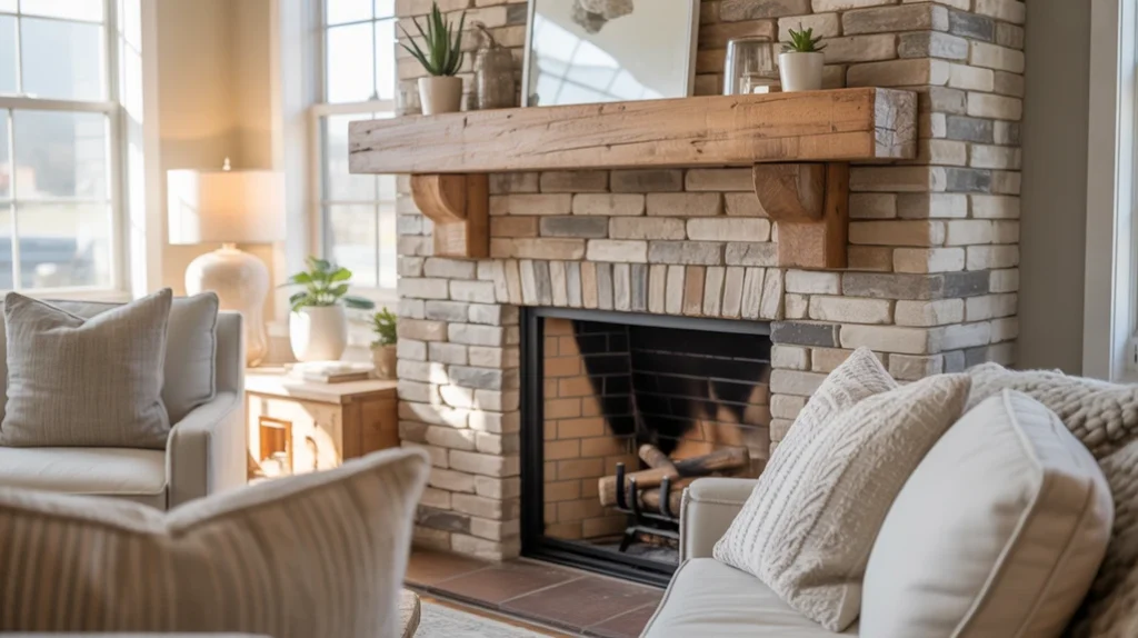 stone brick fireplace makeover ideas