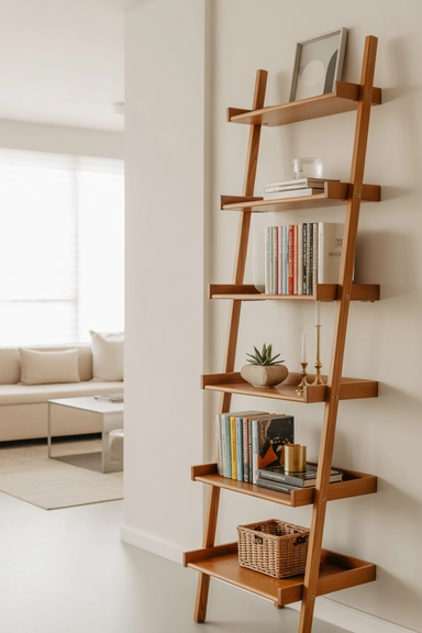 Adding Vertical Storage Using Wall-Leaning Shelves